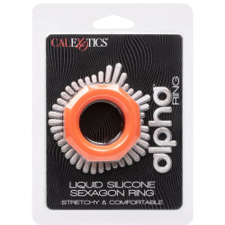alpha ring by Calextotics Cockring Silicone Sexagon Alpha 37mm Orange